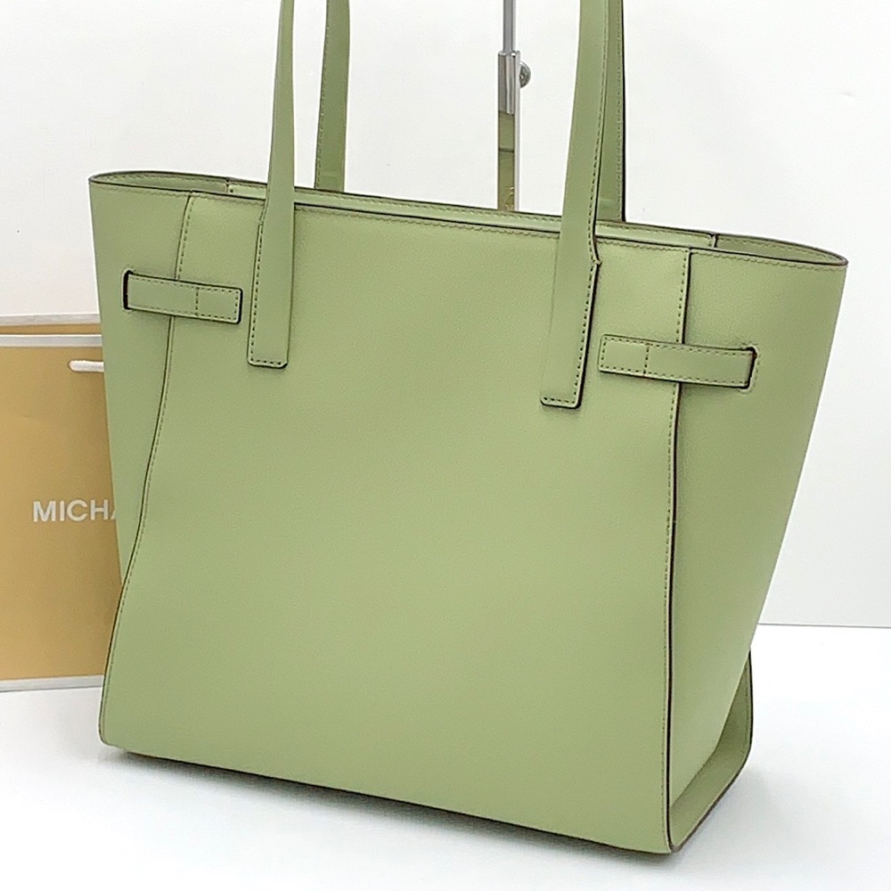 MICHAEL KORS CARMEN LARGE NORTH SOUTH TOTE LIGHT SAGE COLOR - Picture 2 of 15
